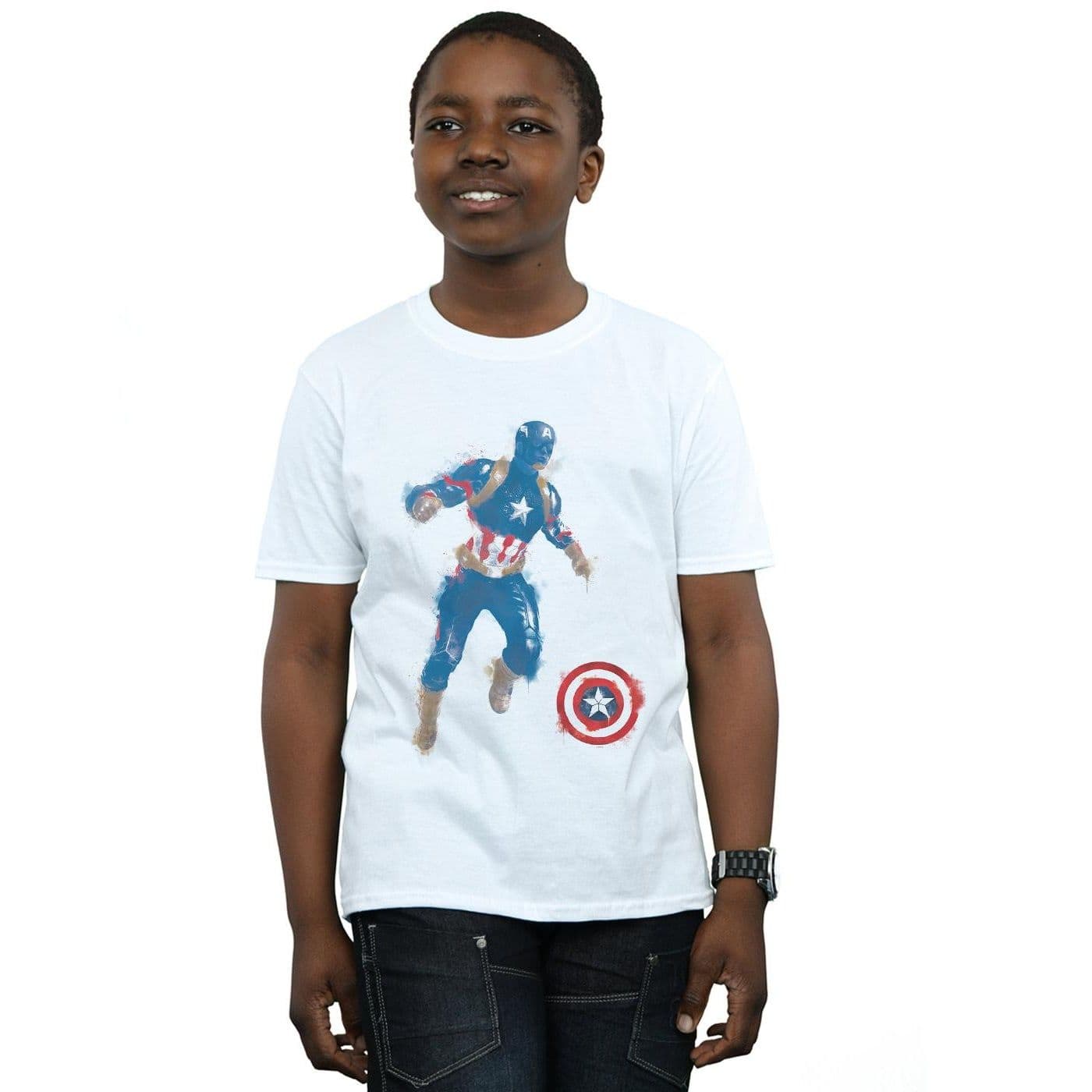 Avengers Endgame Painted Captain America T Shirt