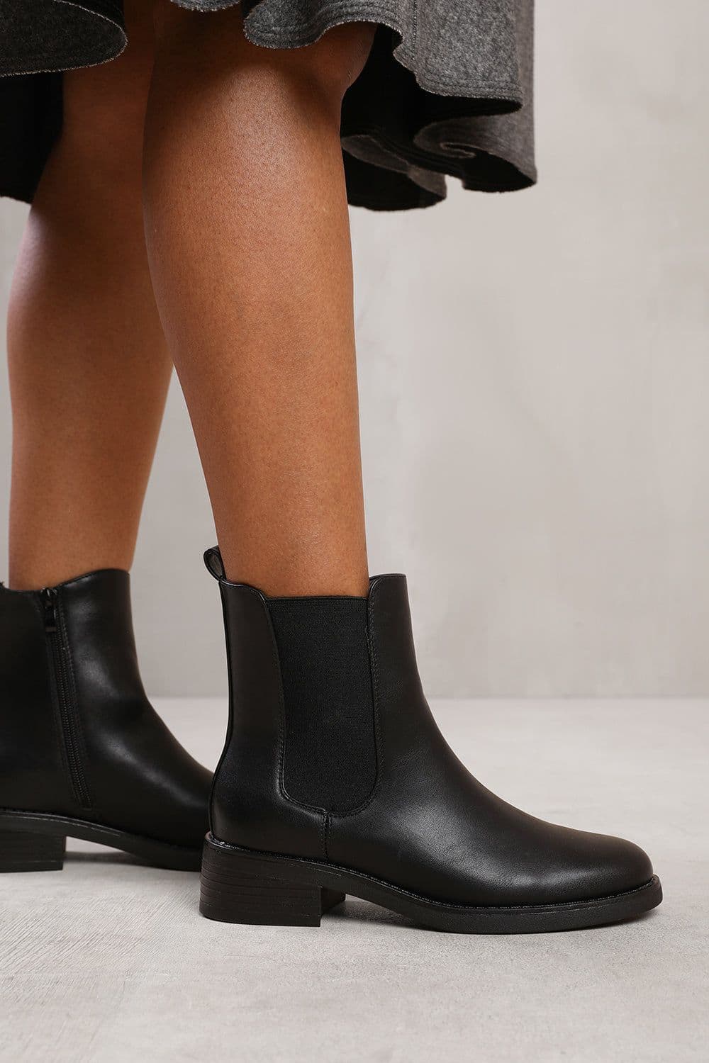 Where's That From Women's 'Serna' Ankle Boot With Elastic Panel & Side Zip in Black | Size: 8