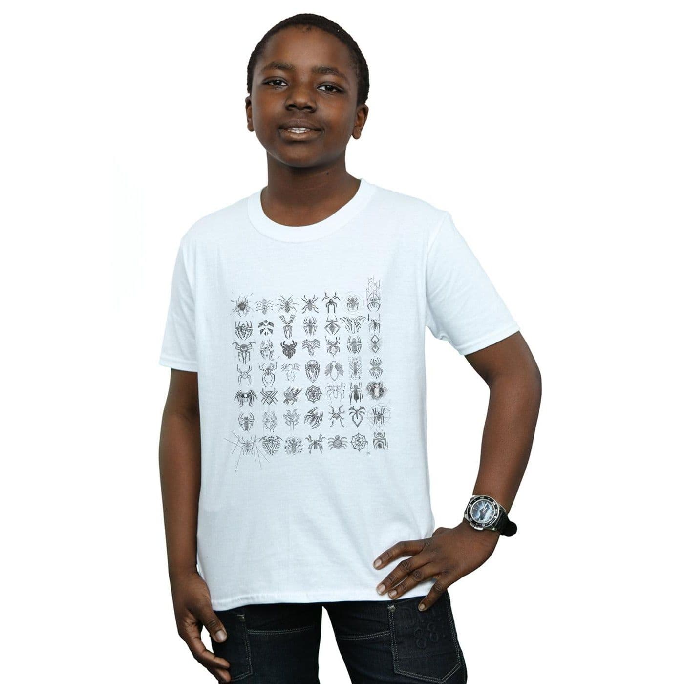 Spider Man Spidey Symbols Sketched T Shirt