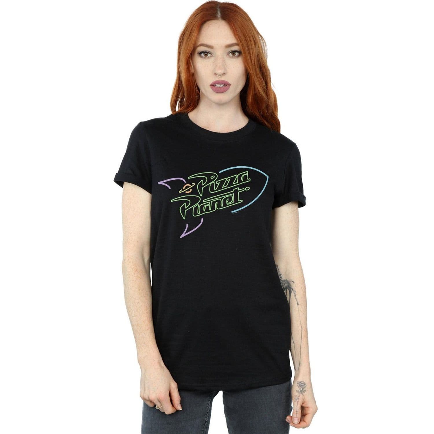 Toy Story Neon Pizza Planet Cotton Boyfriend T Shirt