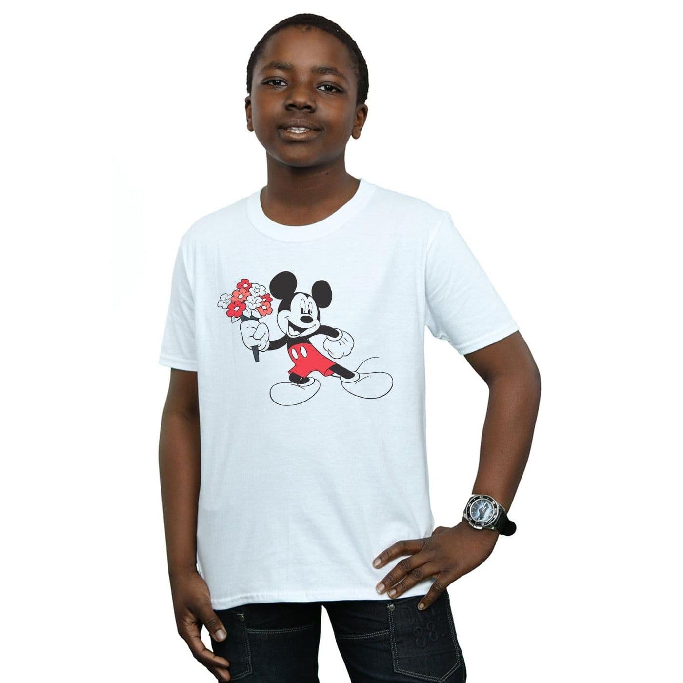 Mickey Mouse Flowers T Shirt