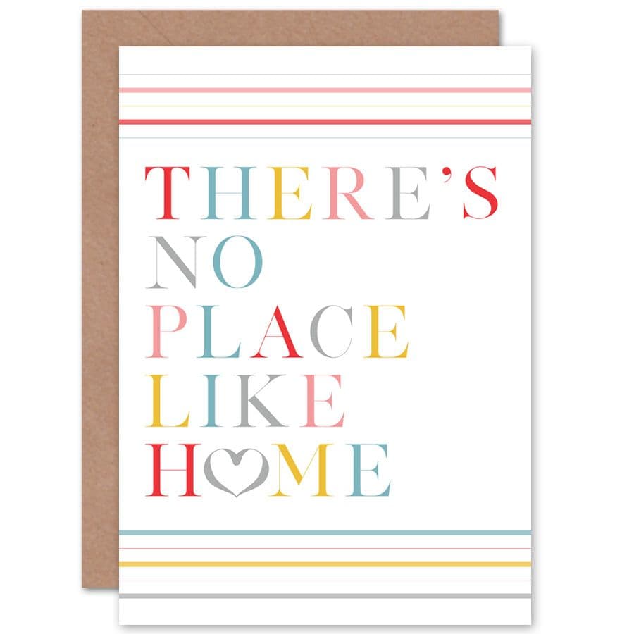 No Place Like Home Love Heart Quote Greetings Card