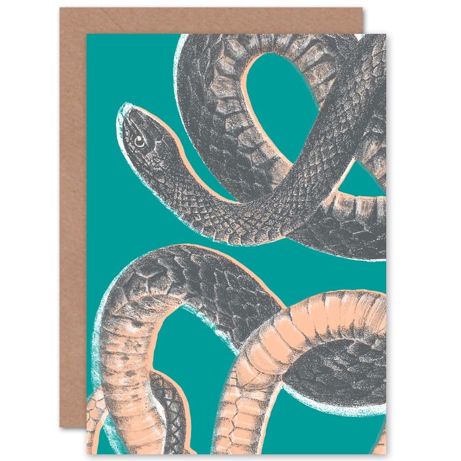 Snake Modern Biodiversity Greetings Card