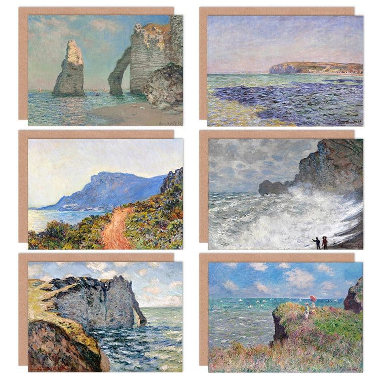Claude Monet Cliff Poppy Creuse Cliff Pourville Fine Art Greeting Card Pack of 6