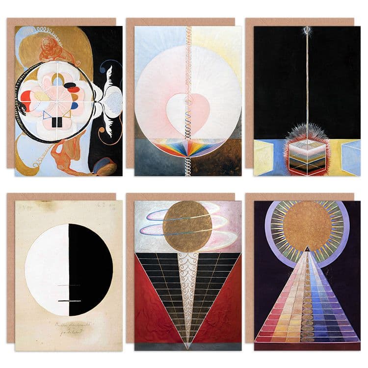 Hilma af Klint Altarpiece Buddha Dove Evolution Abstract Fine Art Greeting Card Pack of 6