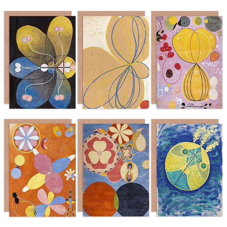Hilma af Klint Primordial Abstract Adulthood Star Evolution Fine Art Greeting Card Pack 6