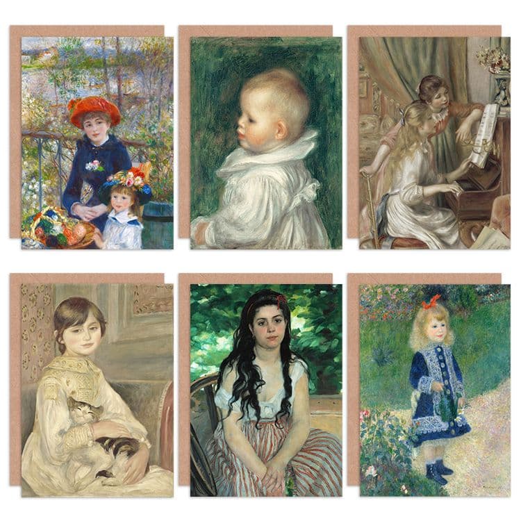 Pierre-Auguste Renoir Girl Watering Bohemienne Manet Piano Portrait Sisters Fine Art Greeting Card Pack of 6