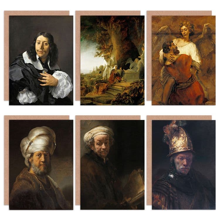 Rembrandt Golden Helmet Apostle Angel Mary Magdalene Drawing Fine Art Greeting Card Pack of 6