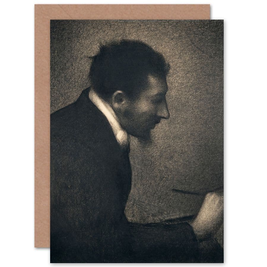 Seurat Portrait Artist Edmond Francois Aman-Jean Painting Greetings Card