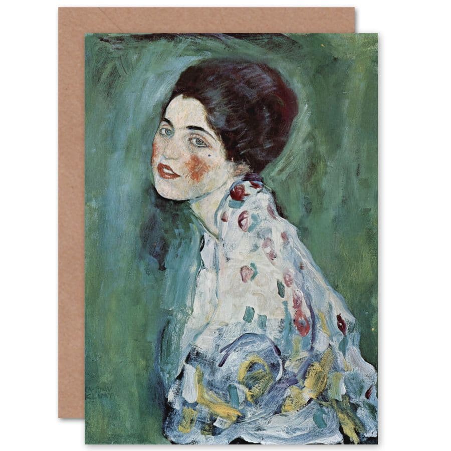Gustav Klimt Portrait of a Lady Painting Fine Art Greetings Card