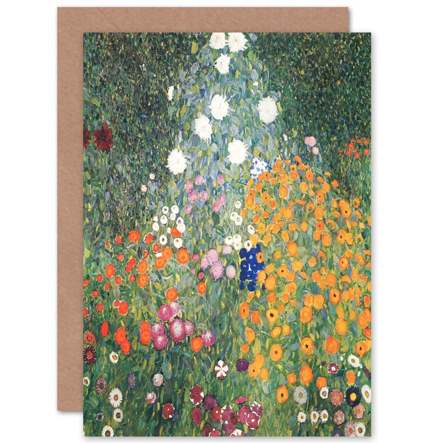 Gustav Klimt Flower Garden 1907 Fine Art Greetings Card