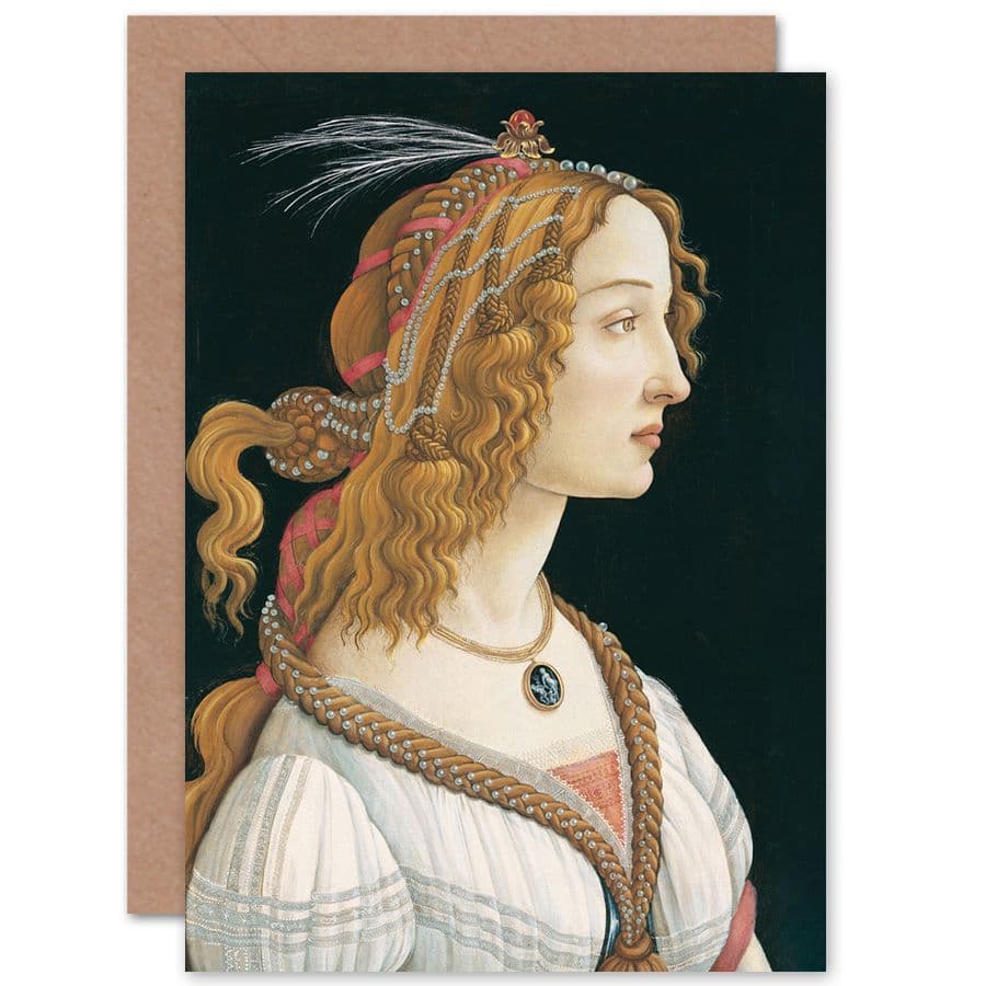 Botticelli Idealized Portrait As Nymph Fine Art Greetings Card