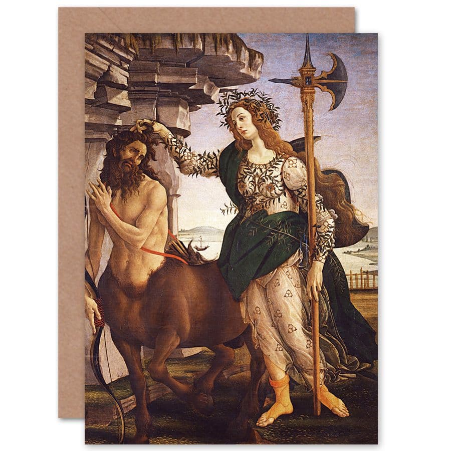 Sandro Botticelli Pallade E Il Centauro Fine Art Greetings Card