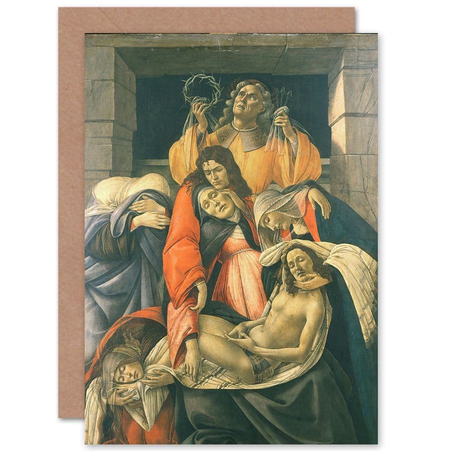 Sandro Botticelli Lamentation Over Dead Christ Fine Art Greetings Card
