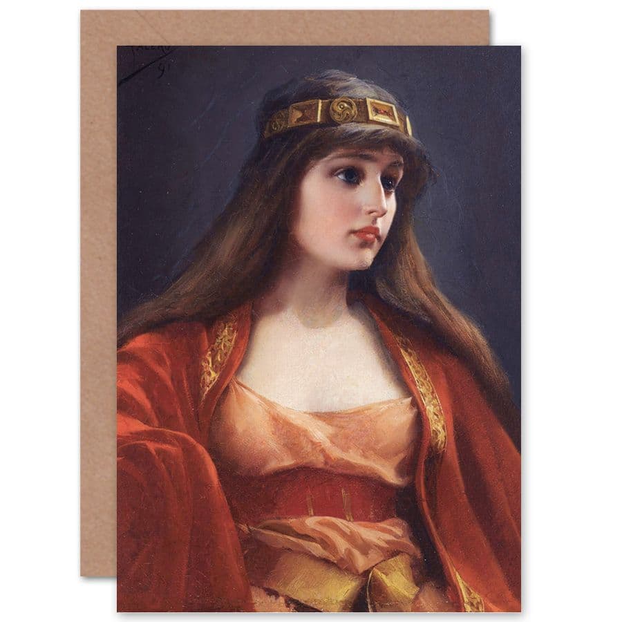 Falero Bedouin Girl Painting Fine Art Greetings Card