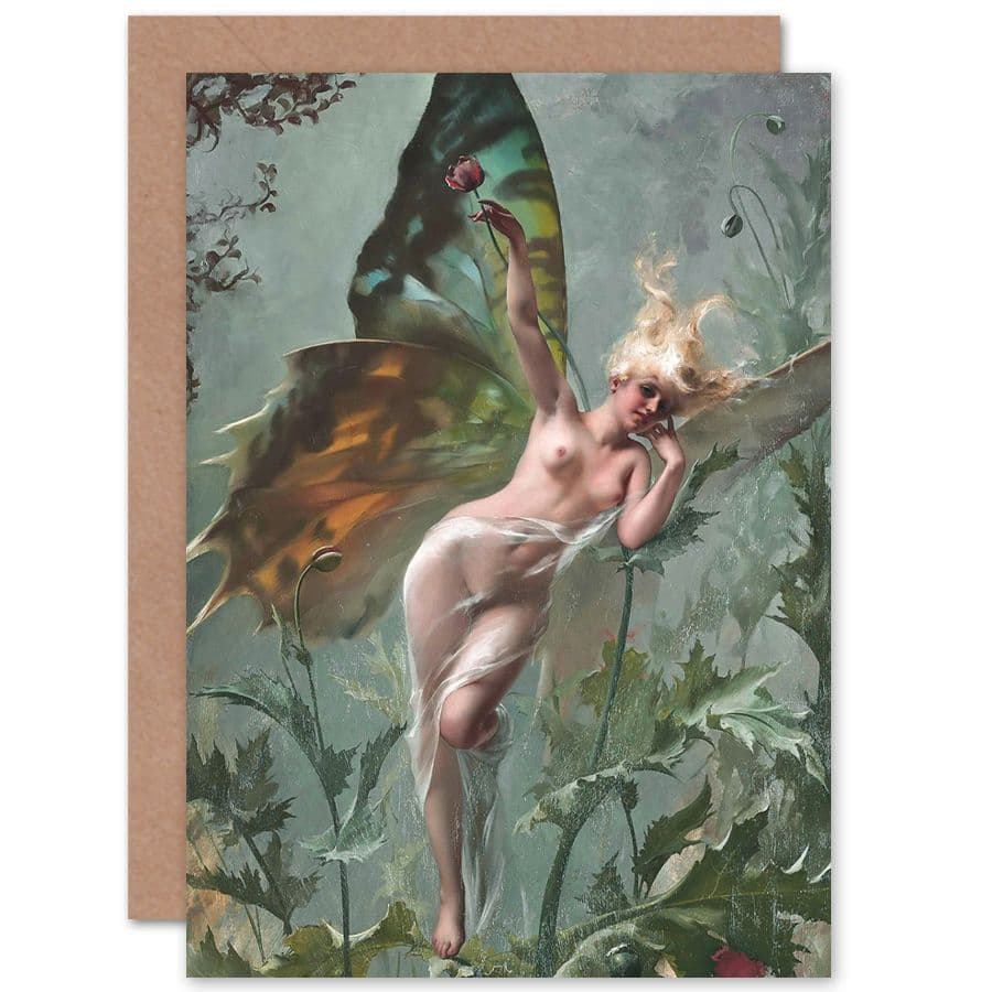 Falero Female Butterfly Painting Fine Art Greetings Card