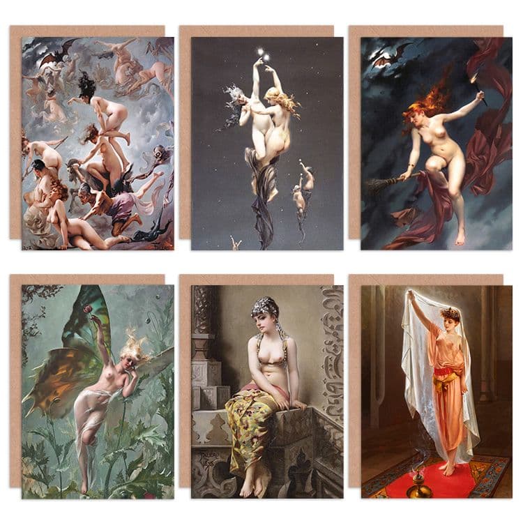 Falero Witches Sabbath Beauty Enchantress Butterfly Fine Art Greeting Card Pack 6
