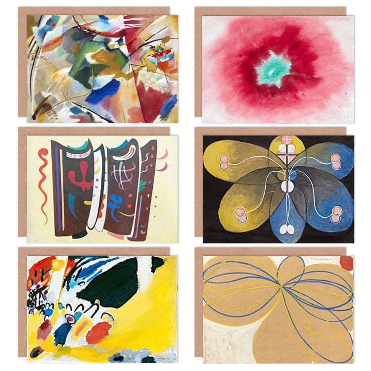 Hilma Af Klint Kandinsky Colourful Abstract Fine Art Greeting Card Pack 6