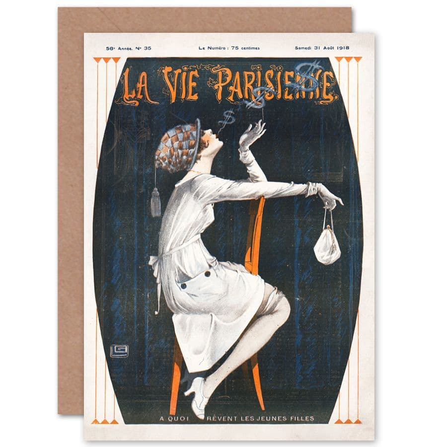 La Vie Parisienne Dream Money Magazine Cover Greetings Card