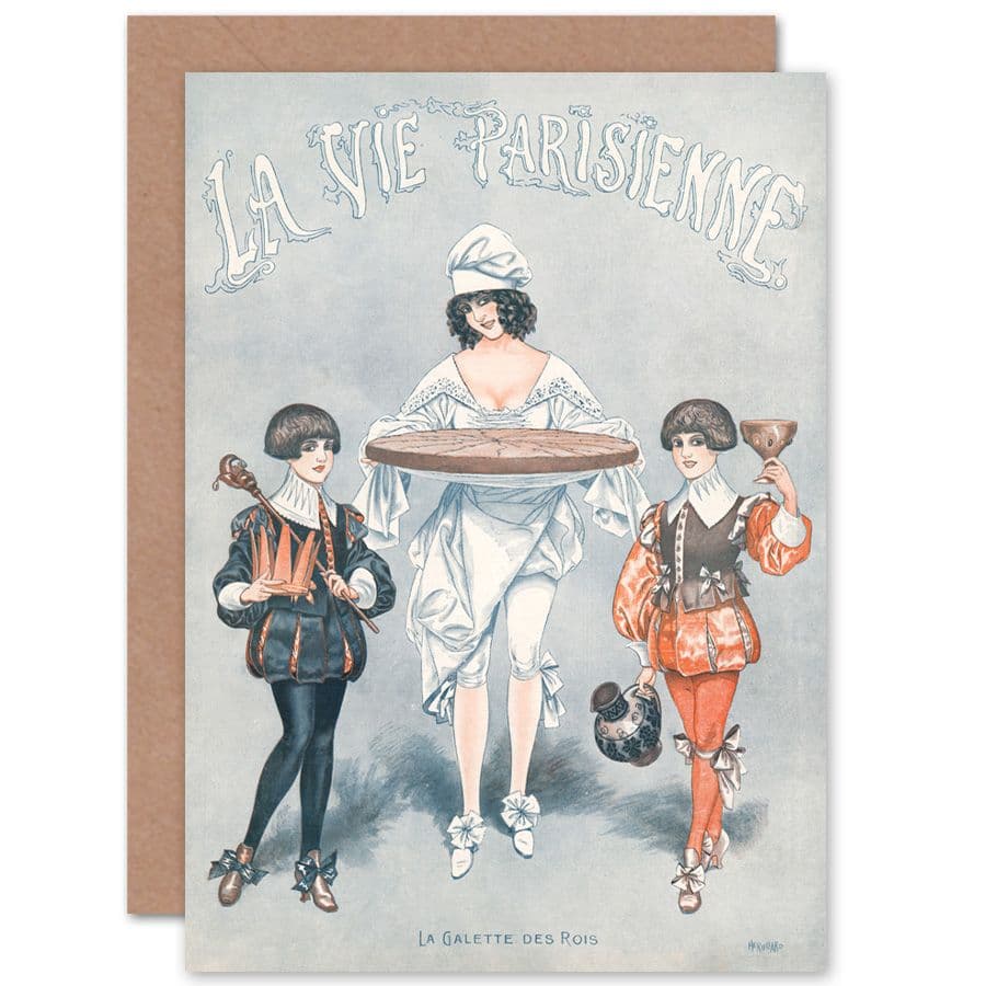 La Vie Parisienne Kings Cake Baker Magazine Cover Greetings Card