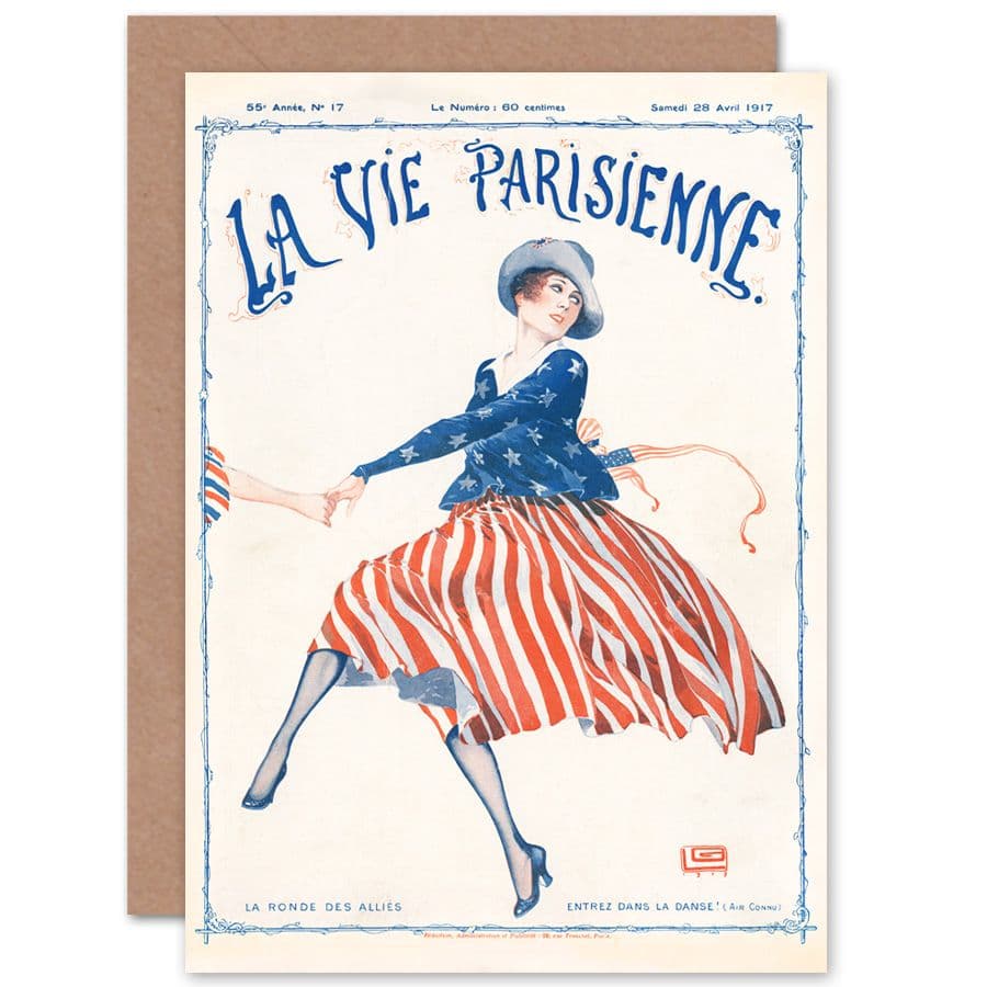 La Vie Parisienne USA Enters WW1 Magazine Cover Greetings Card