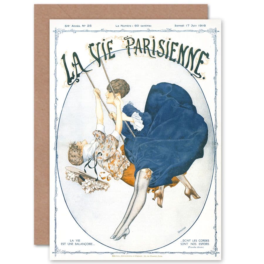 La Vie Parisienne Swinging Magazine Cover Greetings Card
