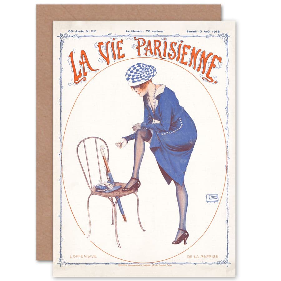 La Vie Parisienne Woman Magazine Cover Greetings Card