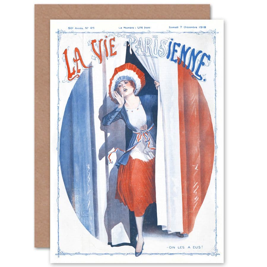 La Vie Parisienne We Got Them World War 1 Victory Magazine Cover Greetings Card