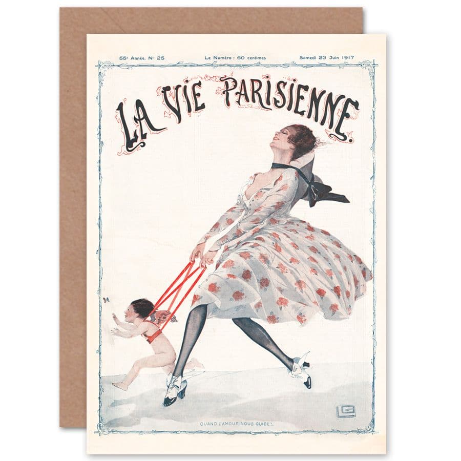 La Vie Parisienne Love Guides Us Magazine Cover Greetings Card