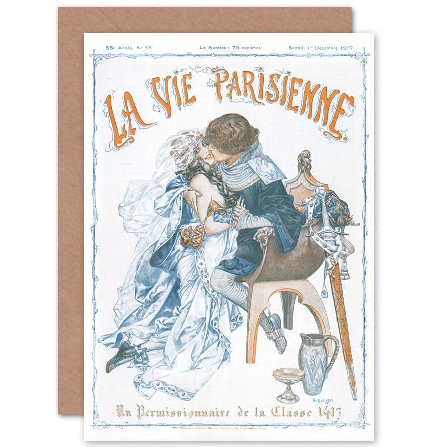La Vie Parisienne France Medieval Magazine Cover Greetings Card