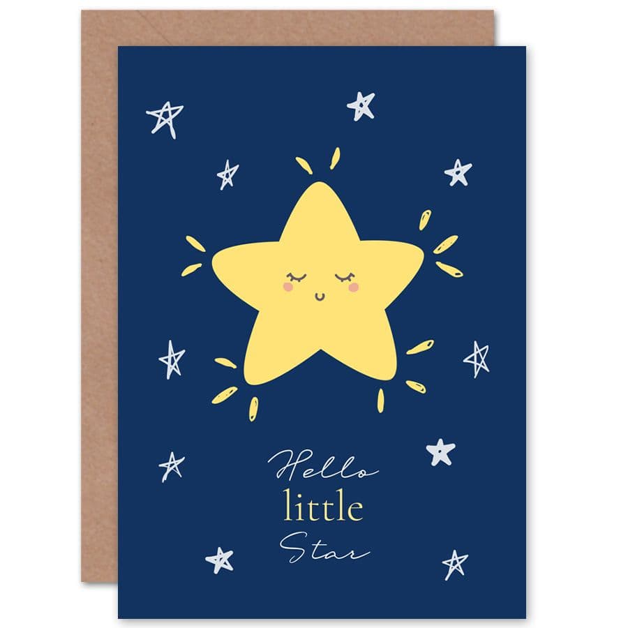 New Baby Hello Little Star Greetings Card