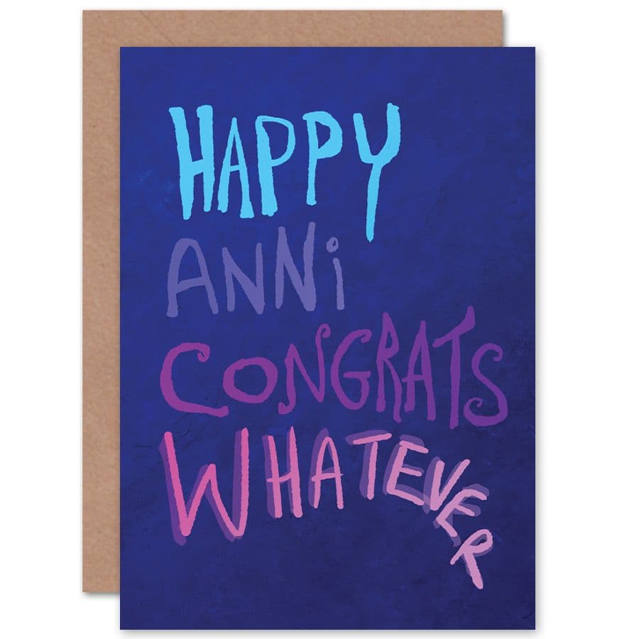Happy Birthday Anniversary Congratulations Whatever Purple Funny Greetings Card