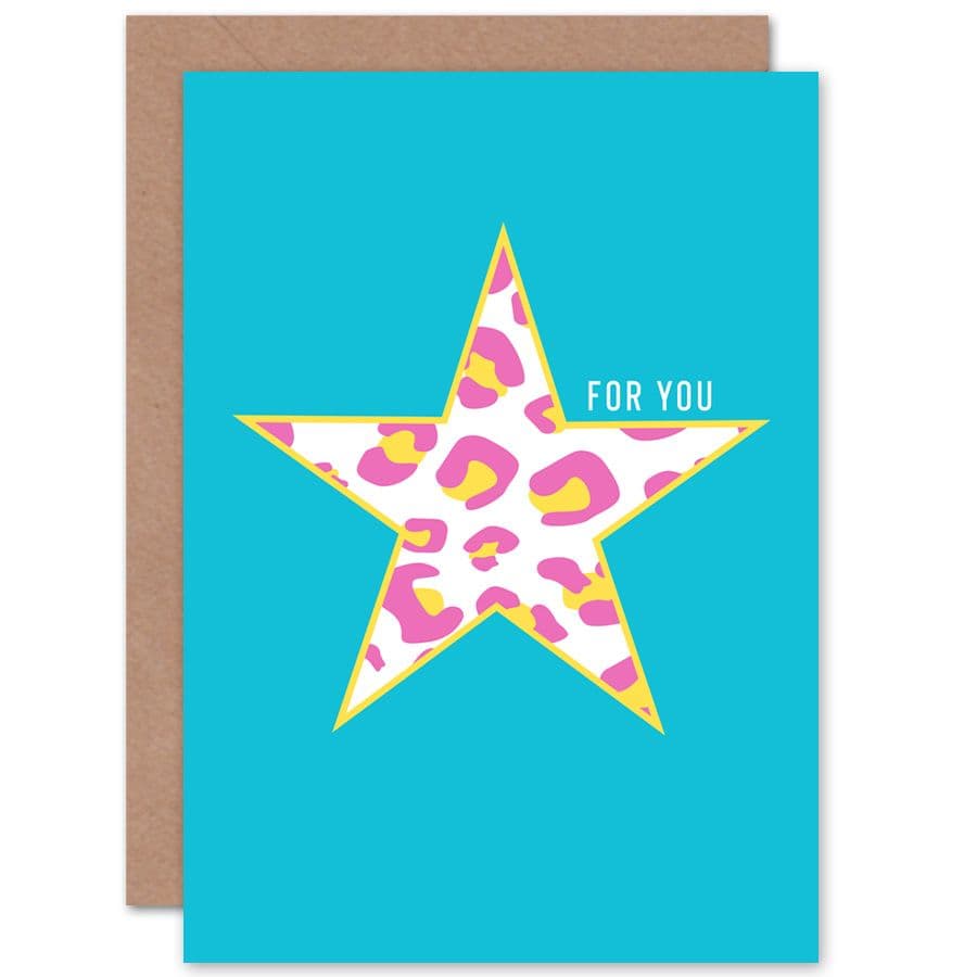 You Star Leopard Bright Greetings Card