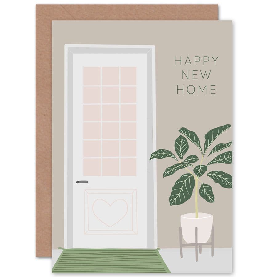 Happy Home Door Heart Housewarming Greetings Card