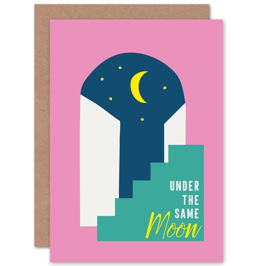 Under Same Moon Thinking You Greetings Card