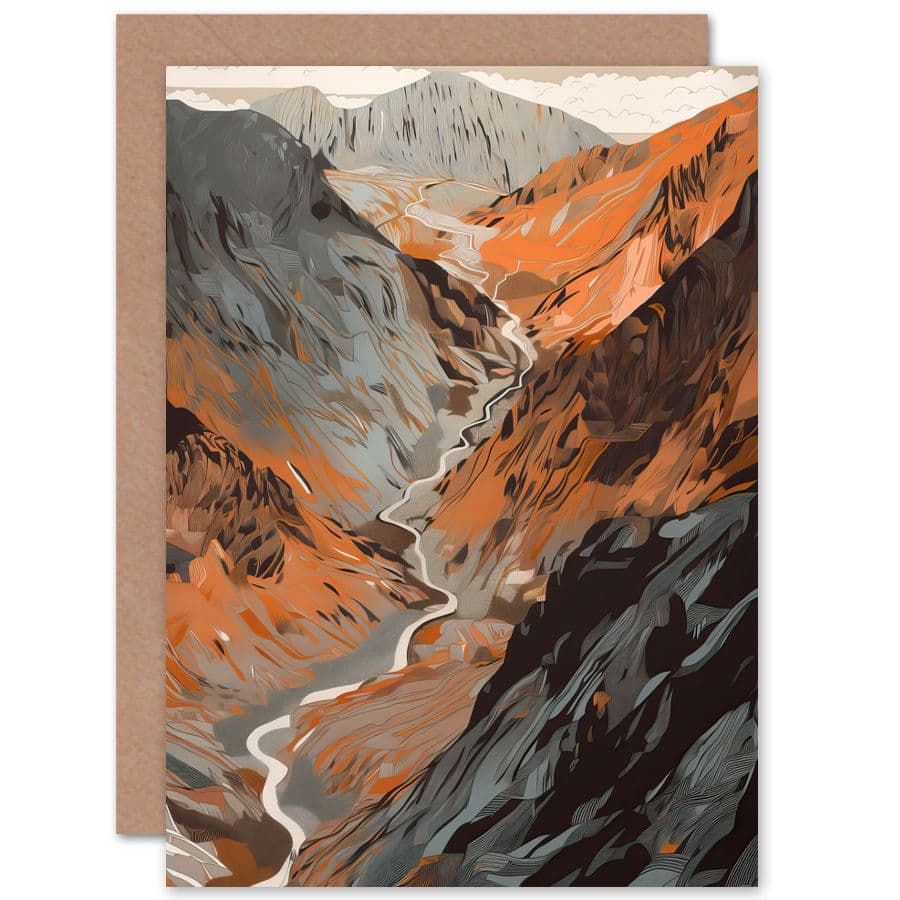 Scaffel Pike Hiking Trail Rocky Mountain Landscape Travel Birthday Card
