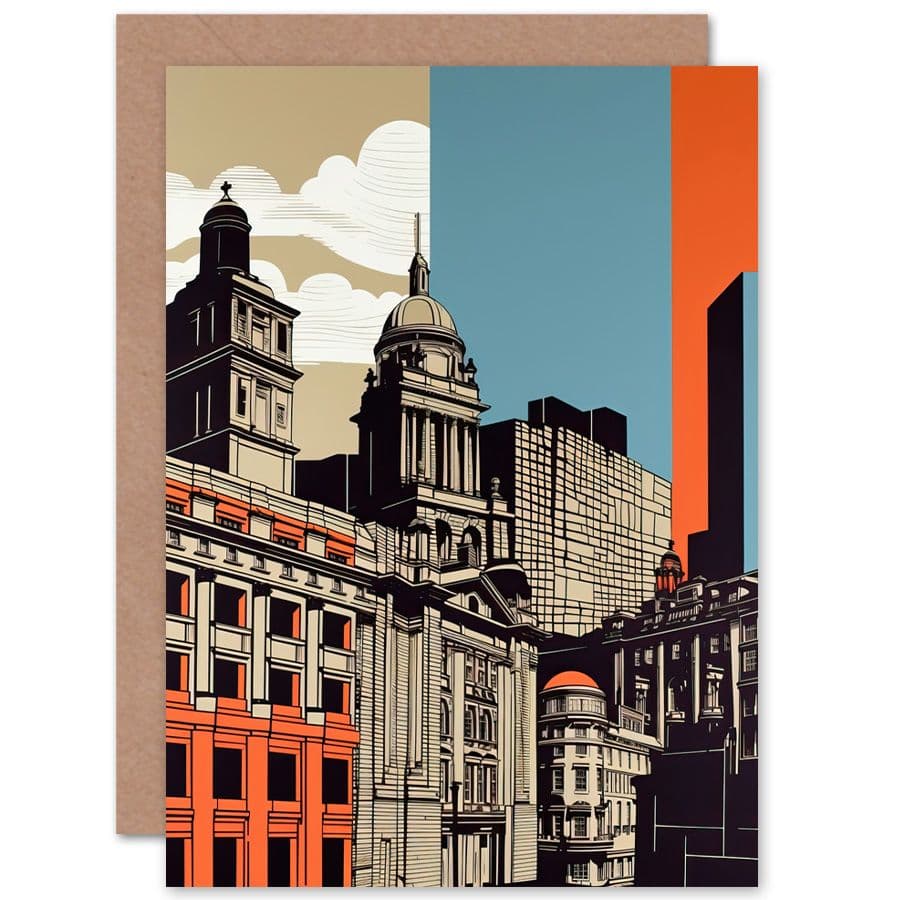 Leeds Modern Block Cityscape Travel Birthday Card