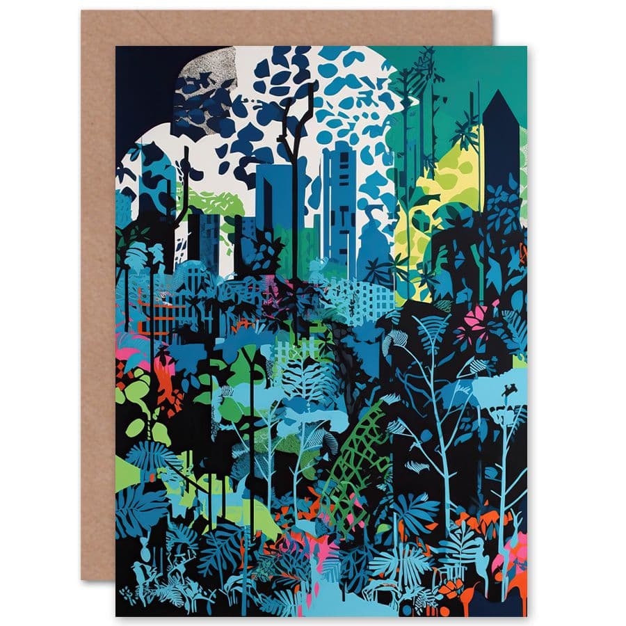 Singapore Forest Cityscape Modern Bold Landscape Travel Birthday Card