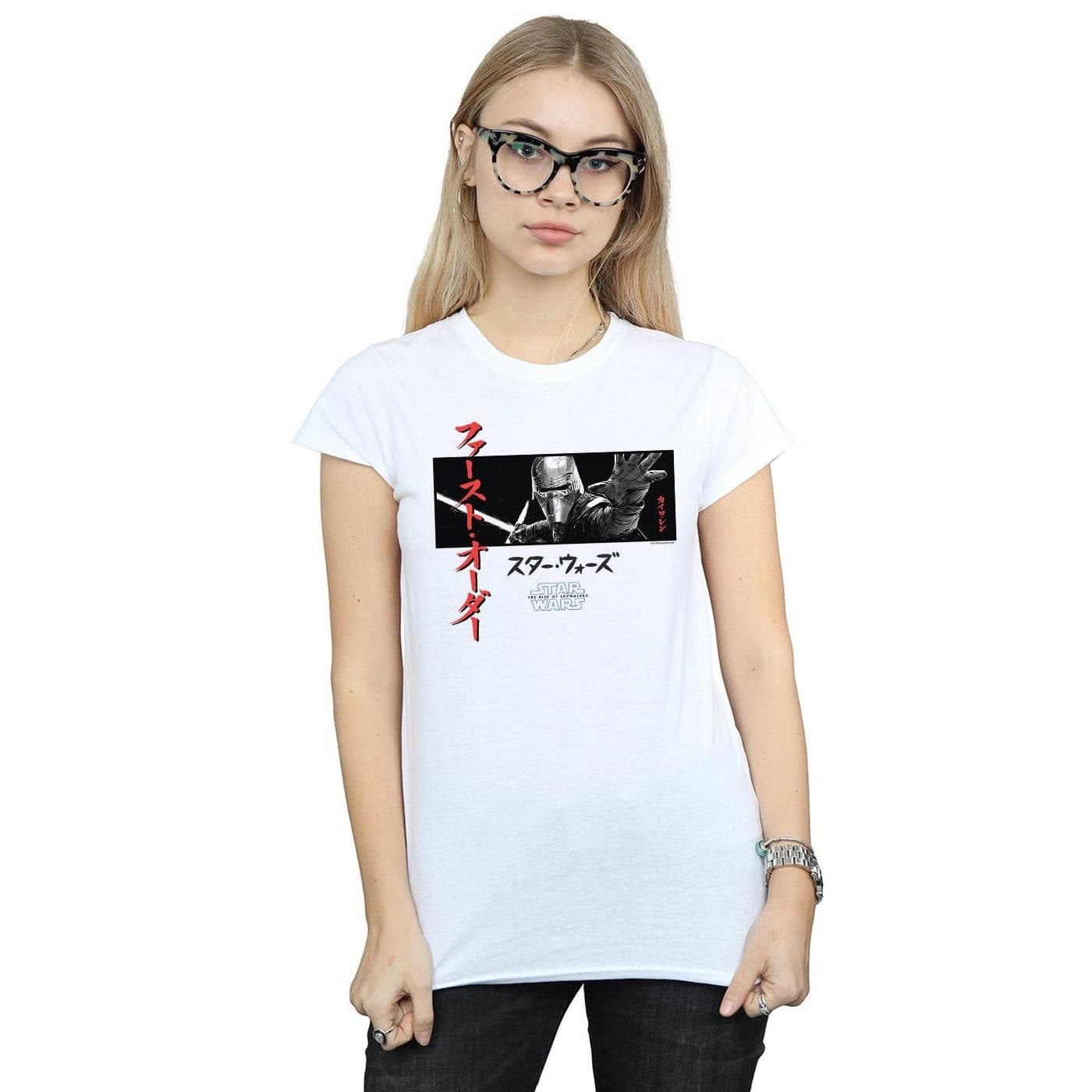 Star Wars Rise Skywalker Kylo Ren Katakana Art Stripe Cotton T Shirt