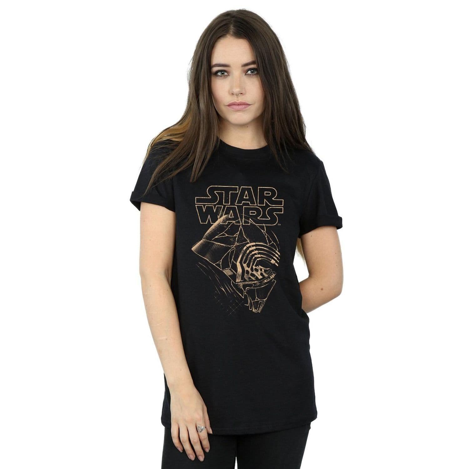 Star Wars Rise Skywalker Kylo Ren Mask Cotton Boyfriend T Shirt