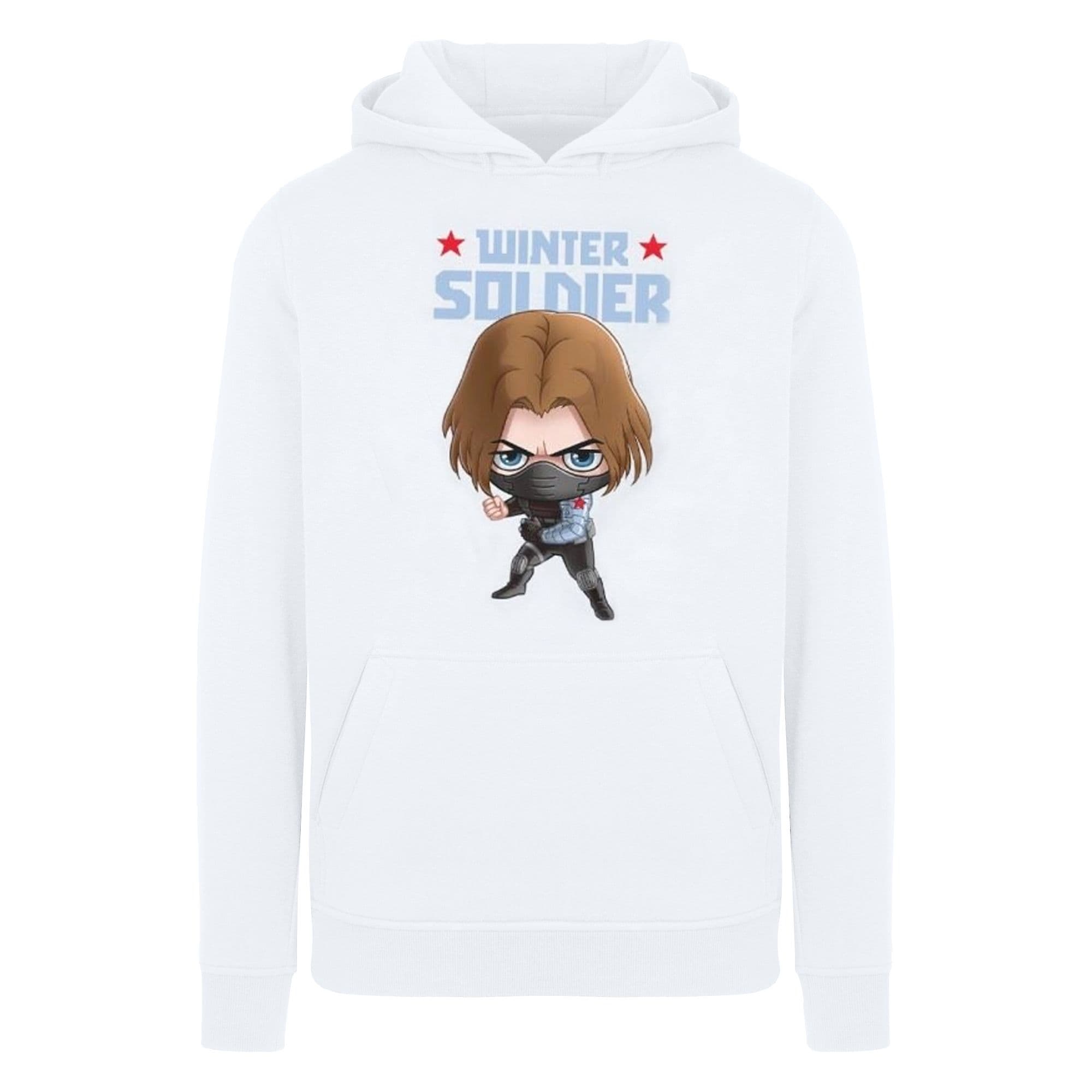 Marvel Women's Winter Soldier Bucky Toon Hoodie in White | Size: Small