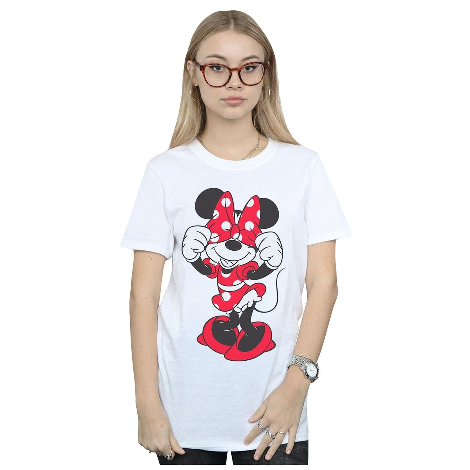 Minnie Mouse Bow Eyes Cotton Boyfriend T Shirt