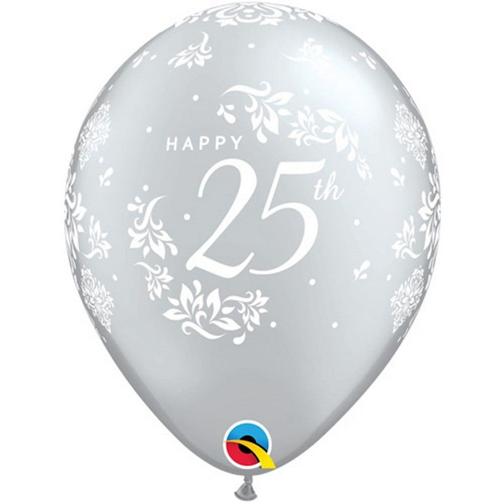 25th Anniversary Damask Latex Balloons