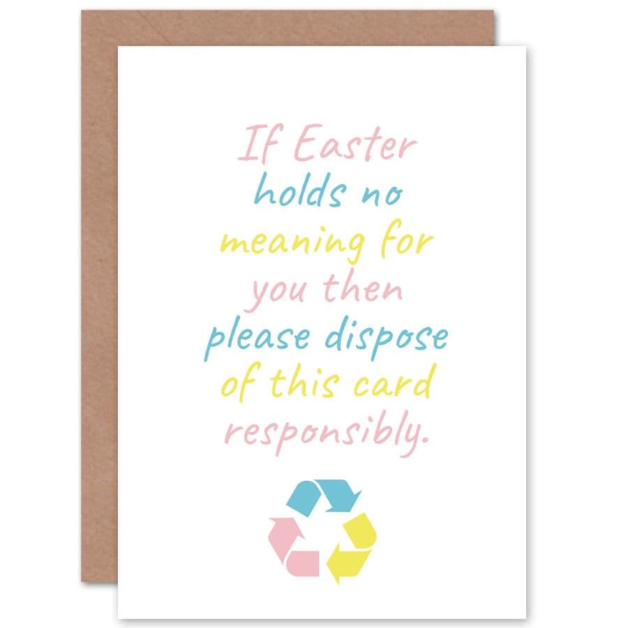 Easter Recycle This No Meaning Happy Funny Eco Friendly Greetings Card