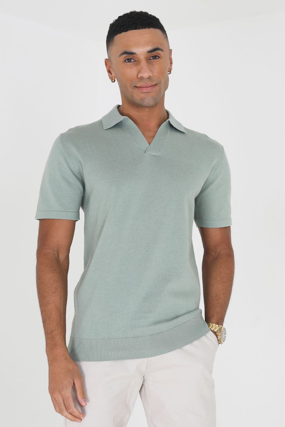 Kenna Short Sleeve Open Collar Knitted Polo