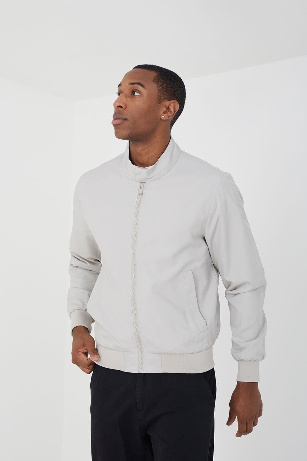 Funnel Neck Harrington Jacket