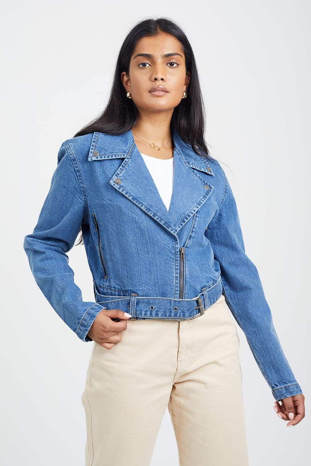Denim Biker Jacket