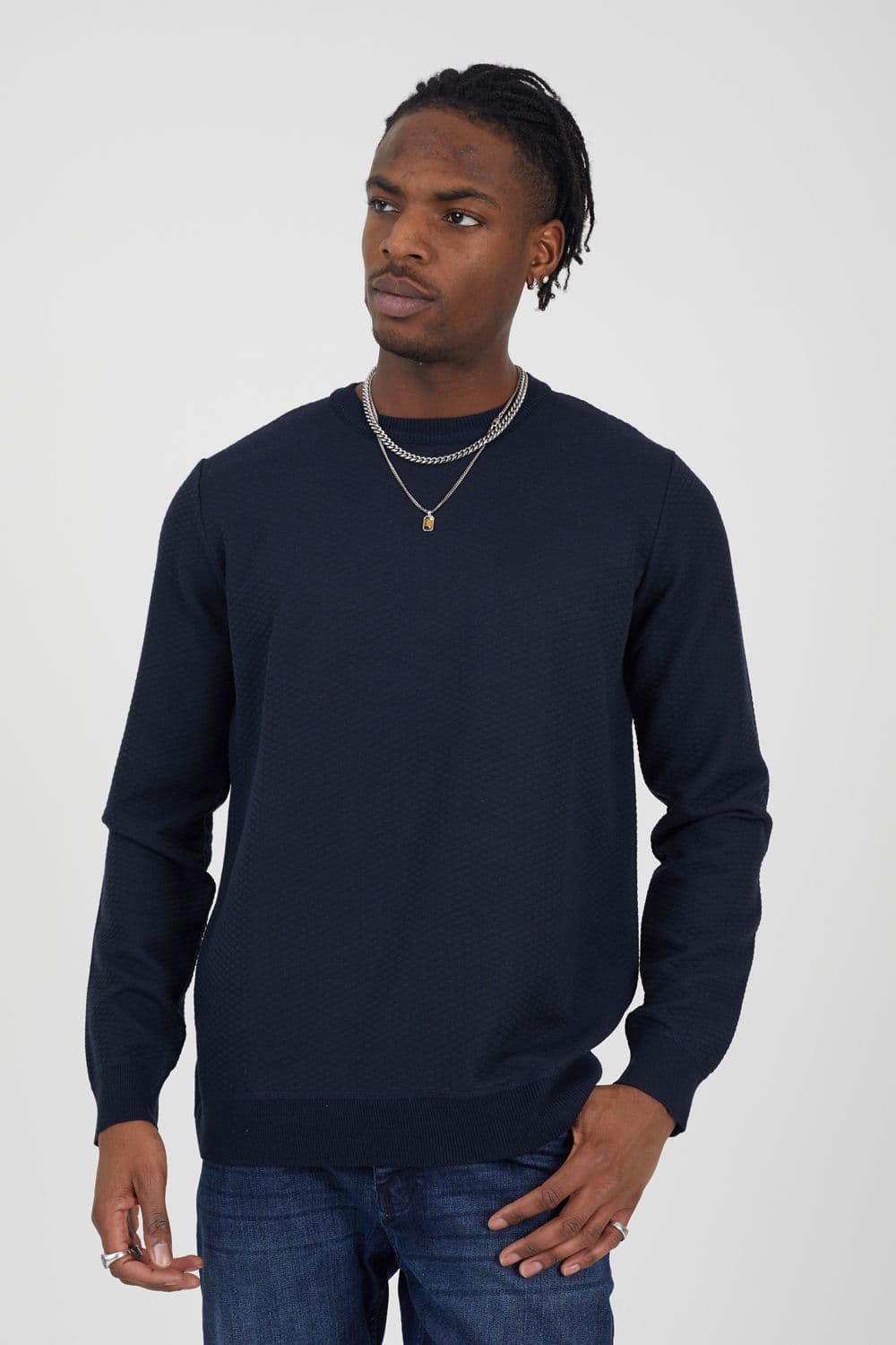 Crew Neck Jaquard Knit Jumper