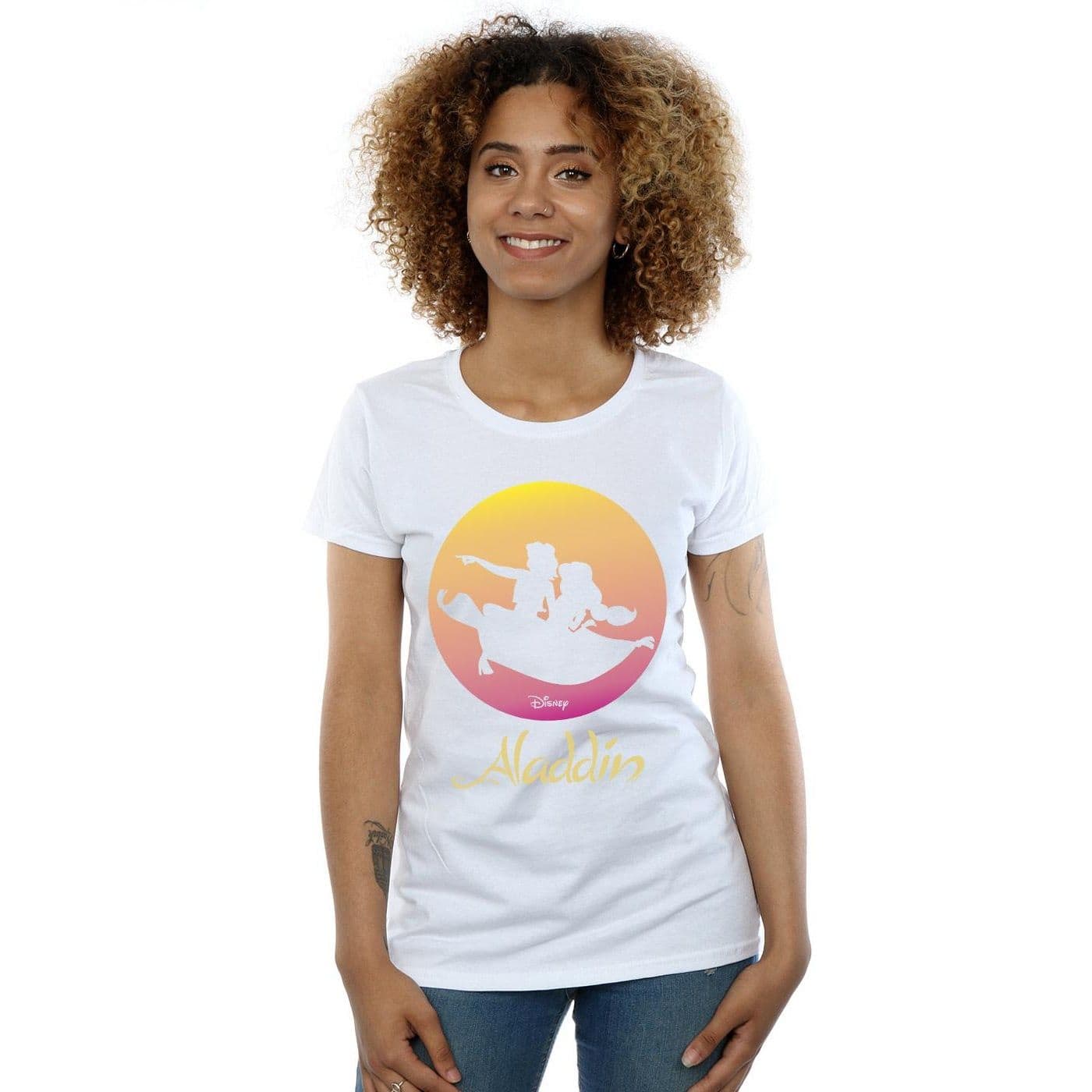 Aladdin Flying Sunset Cotton T Shirt