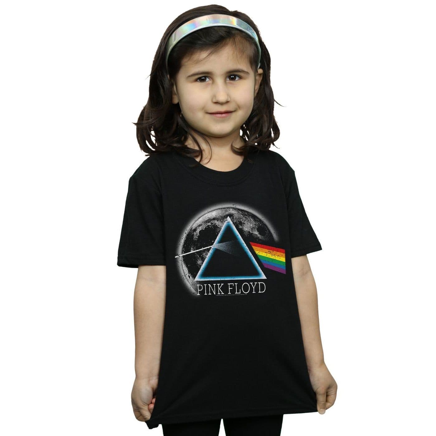 Dark Side Moon Distressed Cotton T Shirt